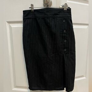 Black Striped Pencil Skirt